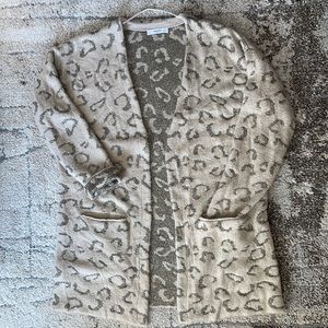 Mango women’s leopard cardigan pink with pockets